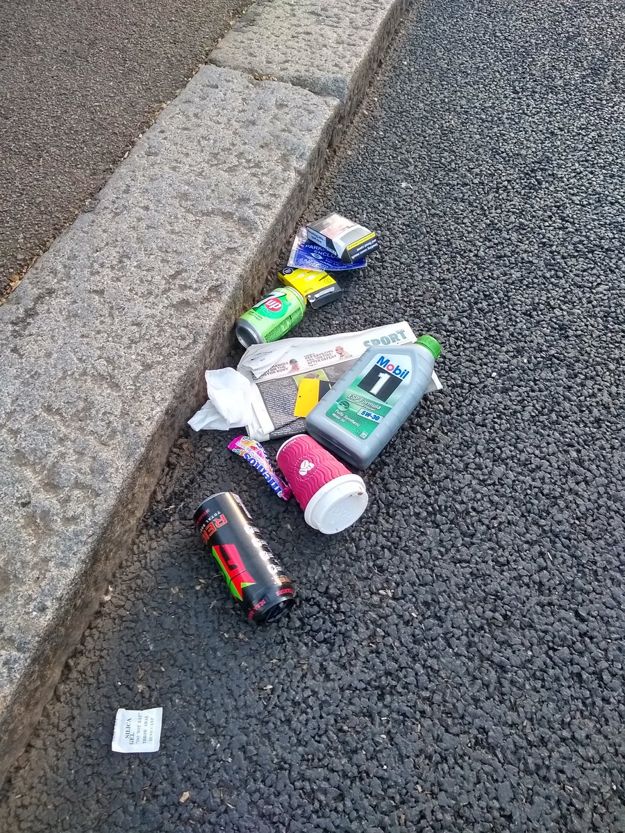 SezRamos's tweet photo. Bloody cyclists. They should put their empty bottles of oil back in their pockets.😒 https://t.co/hU8VMjOgr0