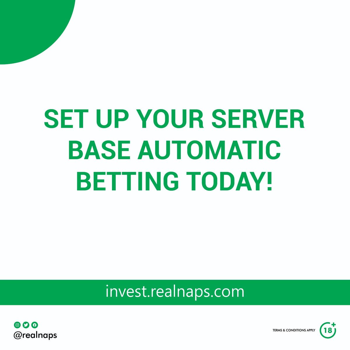 Realnapspropage's tweet photo. All you need to do get your automatic betting running on our server is just three steps. Simple right?
For tips and updates, follow our official page on Instagram, Twitter and Facebook.
@realnaps1
visit: https://t.co/NT1VzSOzRH
⚽And sign-up for free
#realnaps https://t.co/TB5UWjyJ6S