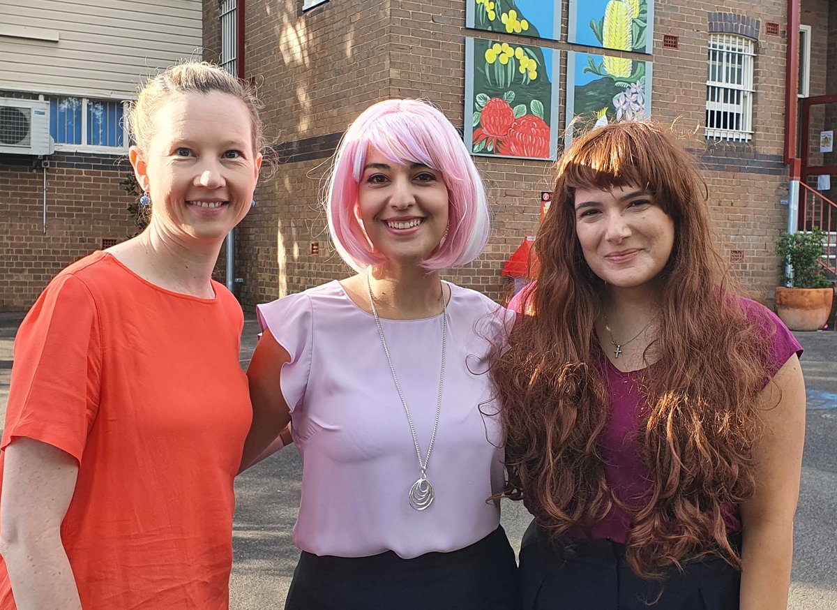 C_Mirzai's tweet photo. Crazy hair day @AuburnNthPS! I was called Miss Cotton Candy today and I kinda loved it! New look for wedding perhaps? The joys of being a primary school teacher 😁 https://t.co/T0KFoq8fkW