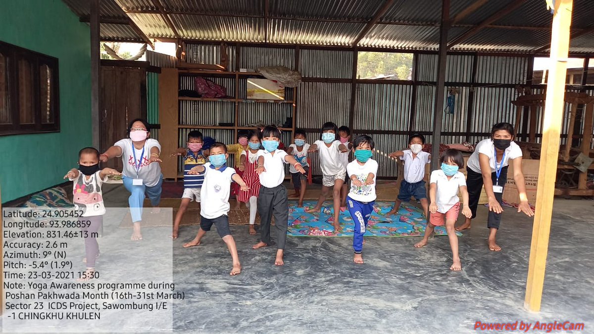 MoirangSenny's tweet photo. Awareness Campaign on importance of Yoga with the health mantra "Yoga for Health" was Orgd. by #AnganwadiDidis of Sector23 ICDS project Imp/E-l Sawombung celebrating #PoshanPakhwada2021 @MinistryWCD @MoHFW_INDIA @PMOIndia @POSHAN_Official @NBirenSingh @NgangomU @BanteeKonthouj1 https://t.co/4JLi0CeecU