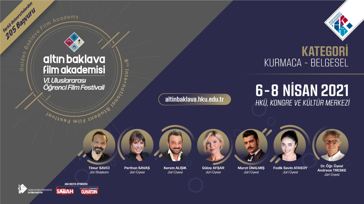 hkunv's tweet photo. Ünlü yönetmen ve oyunculardan oluşan dev jüri kadrosu ile sinemaseverleri 6-8 Nisan'da Gaziantep'te buluşturacak #AltınBaklavaFilmFestivali VI. Uluslararası Öğrenci Film Festivali'ne, farklı üniversitelerden "205" öğrenci başvuru yaparak rekor bir katılım gerçekleşti. https://t.co/FLmQPnCPaG