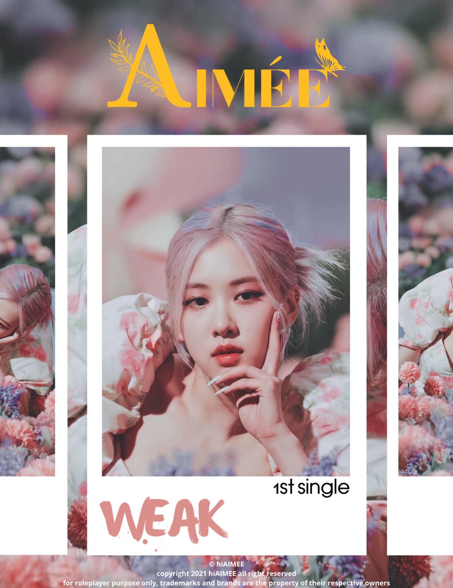hiAlMEE's tweet photo. ㅤ
     
         𝐀𝐈𝐌𝐄́𝐄
         first single : 𝐖𝐄𝐀𝐊

         27.O3.2O21

         ─── ✦ ࣪  PHOTO TEASER TWO

         ⁦#AIMÉE⁩
         ⁦#FIRSTSINGLE⁩ 
         ⁦#WEAK⁩ 

ㅤ https://t.co/Q5V7odLHyc
