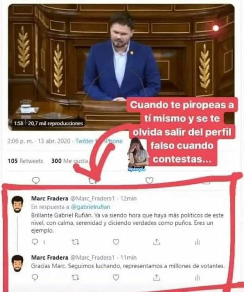 CarlosGc1972's tweet photo. Rufian se "supera" cada día , ya se va el el Chepas  de la coleta, ahora falta que se largue este mentiroso,  ya pasaron los 18 meses https://t.co/3t5SVsPgIo