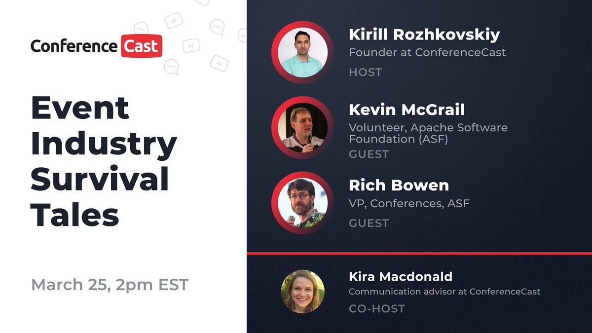 Join us today, 2 pm EST for the next series of our Event Industry Survival Tales to discuss how to engage with a community in the new reality.
bit.ly/3m1fhAt

#eventprofs #VirtualEvents
