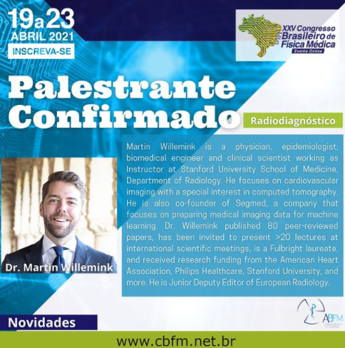 ABFM_News's tweet photo. Palestrante confirmado para o XXV Congresso Brasileiro de Física Médica 

inscreva-se em https://t.co/RRWo7C5sFT https://t.co/QZAvrQmviW