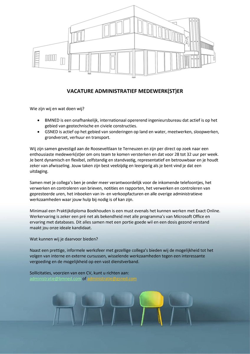 GSNEDbv's tweet photo. #Vacature administratief medewerk(st)er
Ben jij die enthousiasteling die ons team komt versterken? Heb je een #PraktijkdiplomaBoekhouden, ervaring met #ExactOnline en #Office.... reageer dan en we zien je snel! https://t.co/oUOAoPKPVF
@ExactSoftware https://t.co/oqukCuKPio