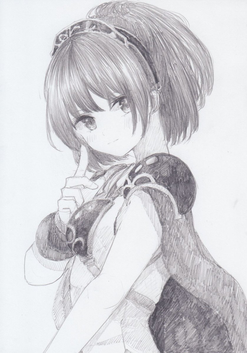 アルル・ナジャ 「シャーペンで描きました。
ぷよぷよからアルル・ナジャです
#ぷよぷよ 」|くろいうさぎのイラスト