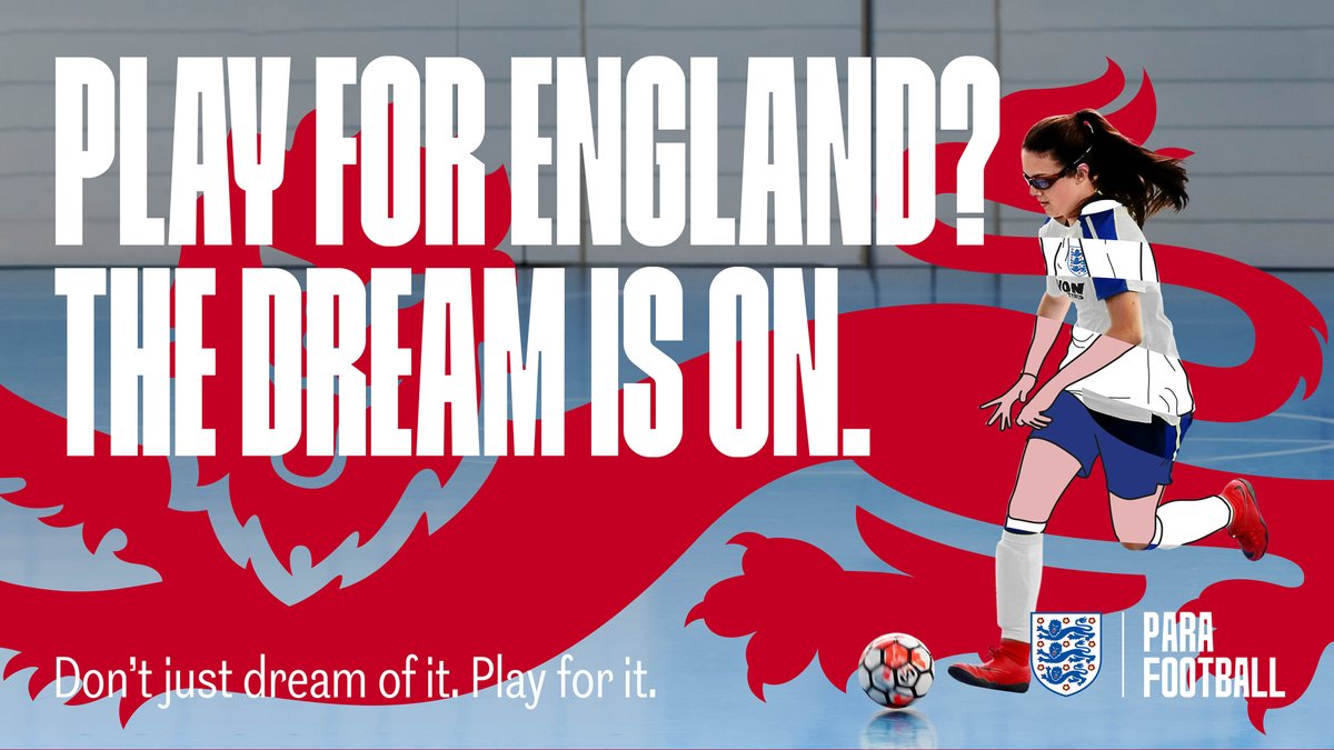 Make your dream a reality. 

England are on the lookout for players with Cerebral Palsy, visual or hearing impairments to play for the Three Lions! 🦁🦁🦁

Find out more: bit.ly/PlayForIt 

#PlayForIt