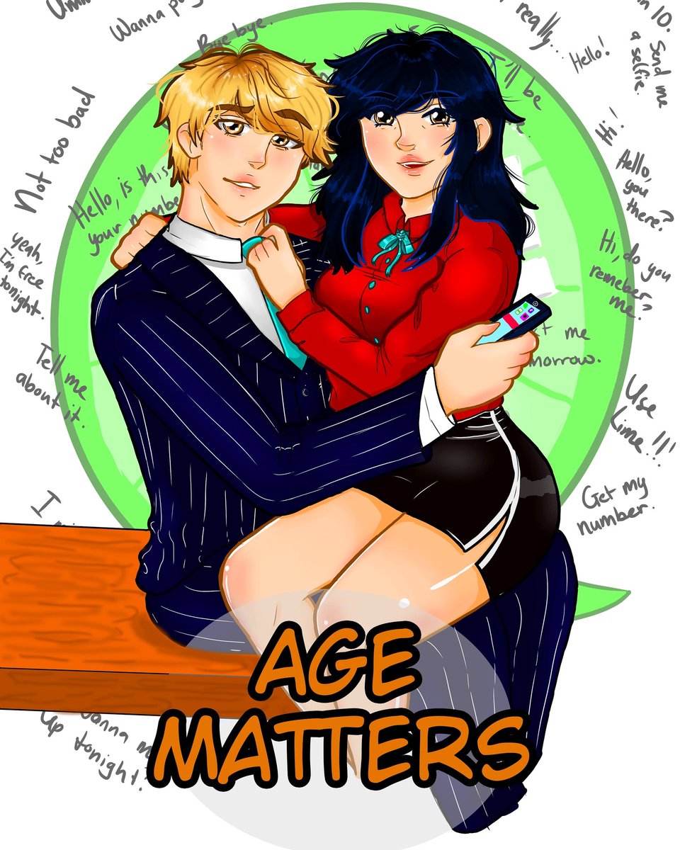 TheBlueBunnySt1's tweet photo. I know it's really random, but I did some Age Matters fan art! I drew it in my style so Idk how much it actually looks like Rose and Daniel. But idk i've been in a fan art mood these days. I really love Age Matters so I hope I did the characters justice. @enjelicious https://t.co/CPUM48nM4M