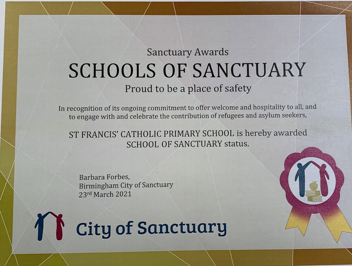 As a school we are very proud to announce that we have been awarded school of Sanctuary status!