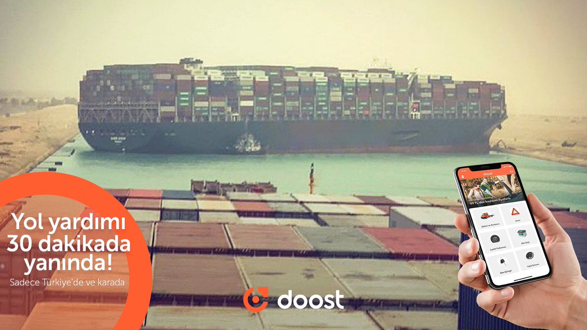 heydoost's tweet photo. Yol yardımı 30 dakikada yanında! Sadece Türkiye’de ve karada…😉
#Doost #Doostapp #Doostyanında #herşeyyolunda #yolyardım #SüveyşKanalı #SuezCanal #EverGreen https://t.co/CDMjnNVvpd