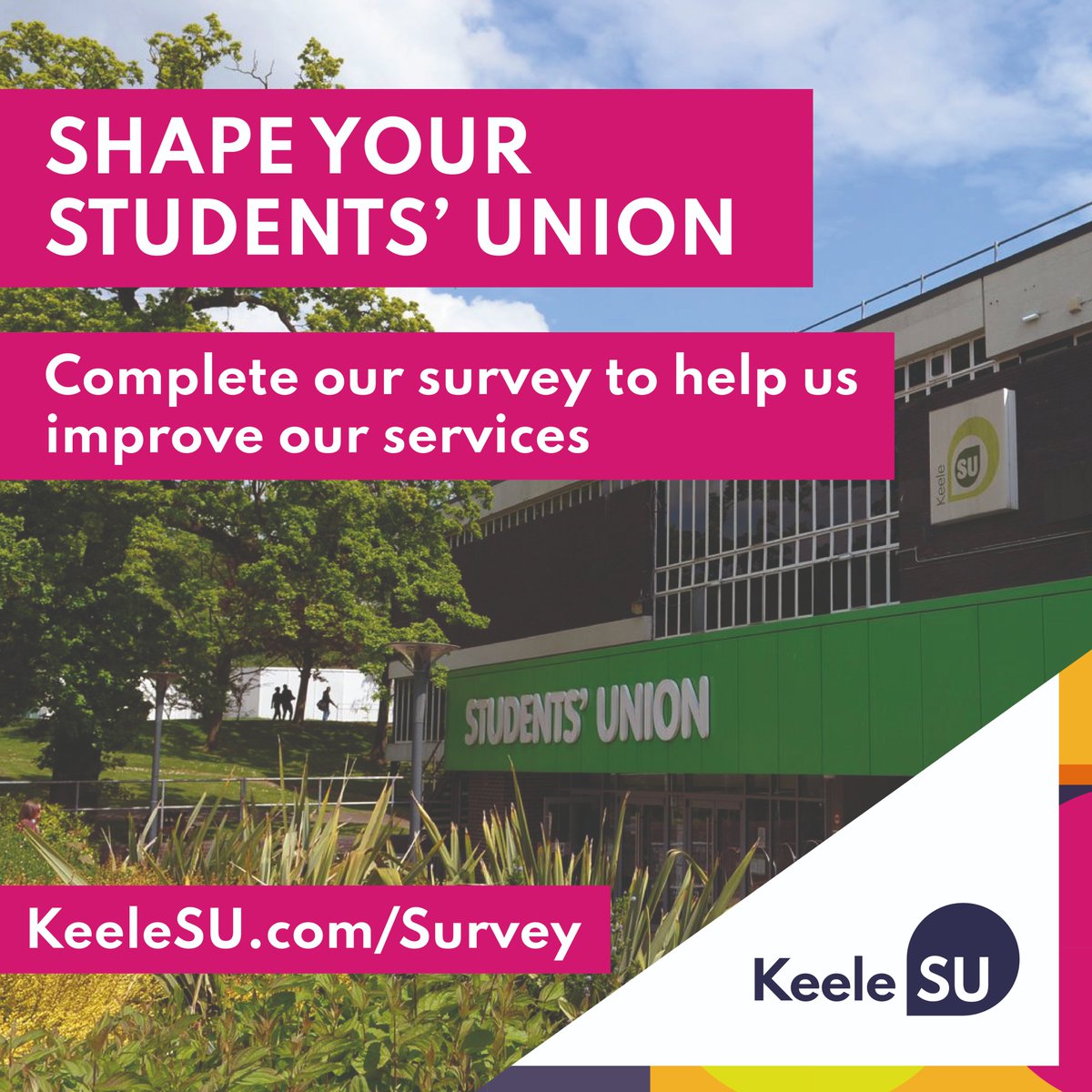 We want to hear from you 📣

Take part in our Annual Student Survey. Complete the survey before the 5th April and be in with the chance to win a £50 Amazon Voucher.

➡️keelesu.com/survey