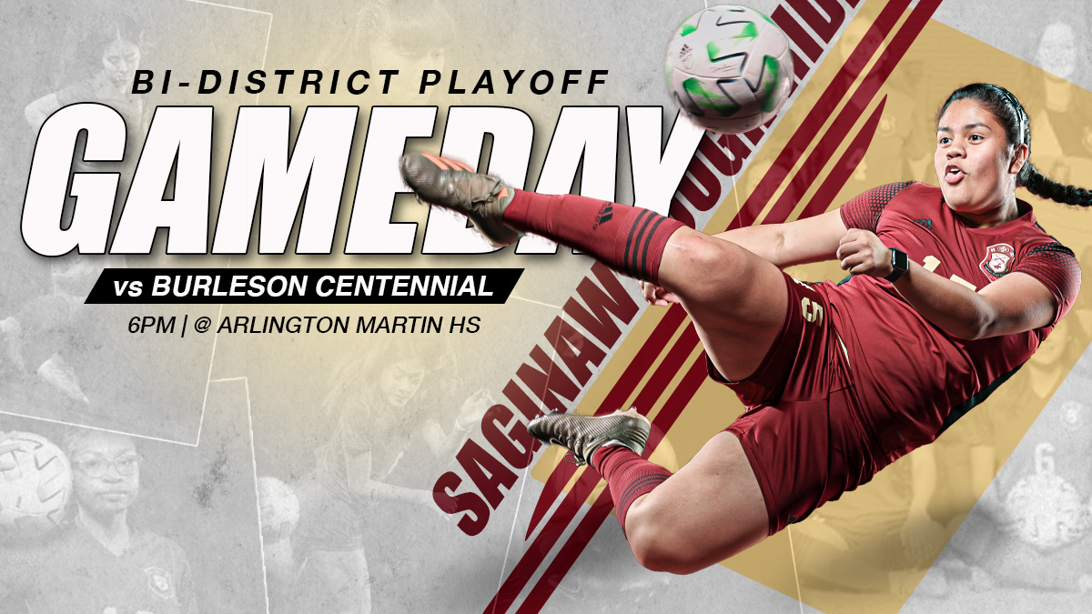 GAME DAY!!!
Come out and support your Lady Rough Riders as they take on Burleson Centennial today in their Bi-District Playoff Game!
<a href="/saginawhssoccer/">SHS Girls Soccer</a> vs Burleson Centennial
6pm at Arlington Martin HS