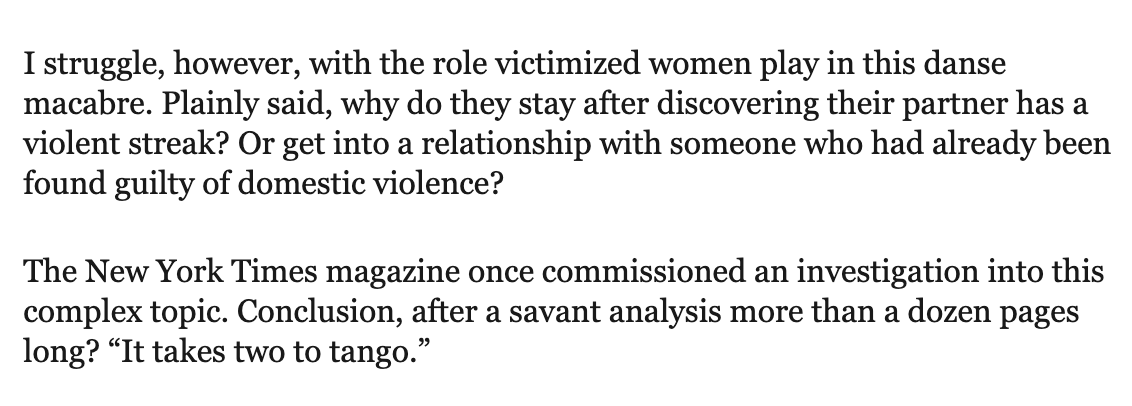 farrahsafiakhan's tweet photo. At a time where reports of men's violence against women are increasing, what would compel the @OttawaCitizen to publish an op-ed filled with victim-blaming? This will only increase the shame, blame and fear surrounding women who are subjected to this violence. This is awful. https://t.co/UFglk6jE6z