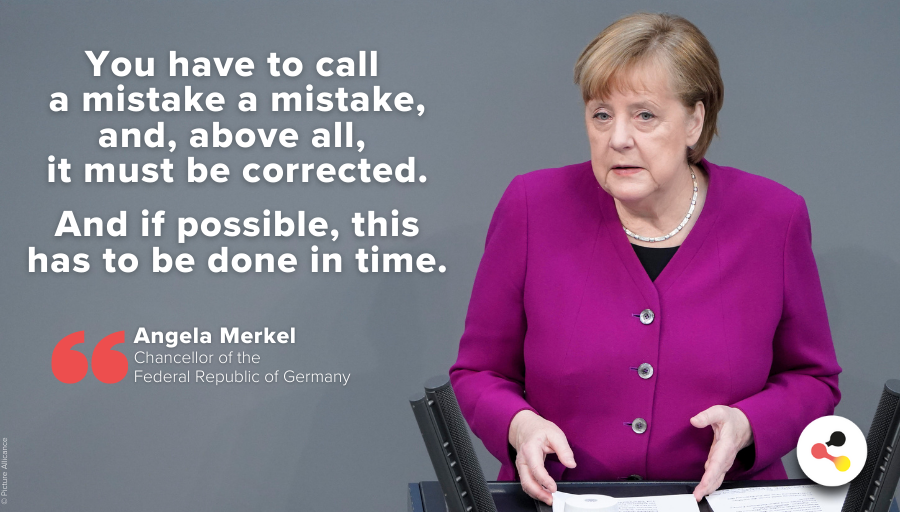 ger_trends's tweet photo. After only one day, the government's Easter #lockdown plan was withdrawn.

Yesterday, the German Chancellor took responsibility and apologised to the people. 

How do you feel about the Chancellor's spontaneous government statement?

#QuoteOfTheDay #lockdown #holidays #easter https://t.co/cZCXLlPNU6