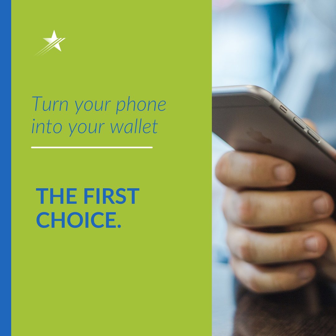 FirstChoice_CU's tweet image. Turn your phone into your wallet with our mobile wallet service! Use your phone as a debit card for a touch-free, convenient way to pay when you sign up.

Learn more about the benefits of our mobile wallet service: ecs.page.link/Z5V7P
