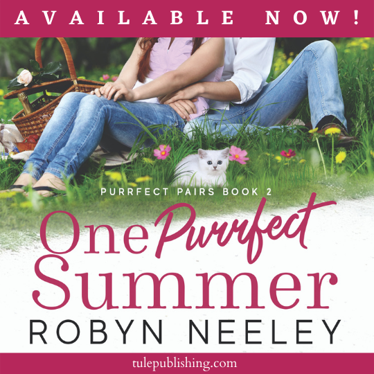 TulePublishing's tweet photo. “A sweet romance featuring a matchmaking cat...The quirky characters and storyline really made the story come to life.” - Janine, Goodreads

@RobynNeeley's ONE PURRFECT SUMMER is out today!

Grab your copy: https://t.co/3w1e94oMkz 
#readztule https://t.co/xTcQEAlkxR