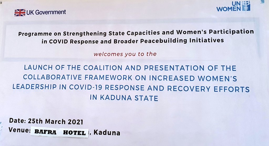 Hon. Comm. <a href="/HafsatMohBaba/">Hafsat M Baba</a> was at a UNWomen programme on Strengthening State Capacities &amp; Women Participation on Covid Response &amp; Broader Peacebuilding Initiatives.She highlighted the efforts of KDSG in increasing women participation in governance &amp; curbing the spread of COVID-19.