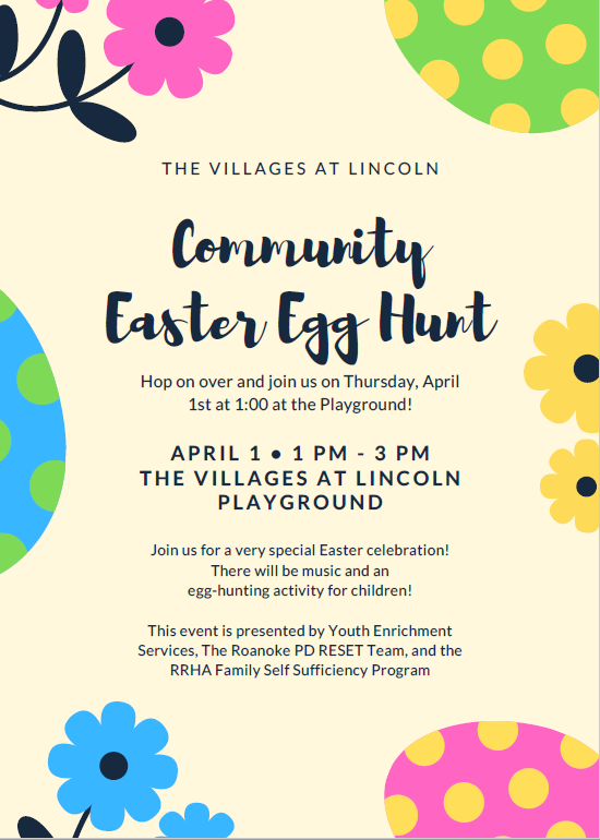 RoanokeHousing's tweet photo. #CommunityPartnerSpotlight
Thanks to @FamilyServiceRV for donating 300 eggs filled with candy for our Easter Egg Hunt at the Villages at Lincoln on April 1! Join us from 1 pm to 3 pm for some fun, music and egg-hunting! https://t.co/cK9EhR5eRz