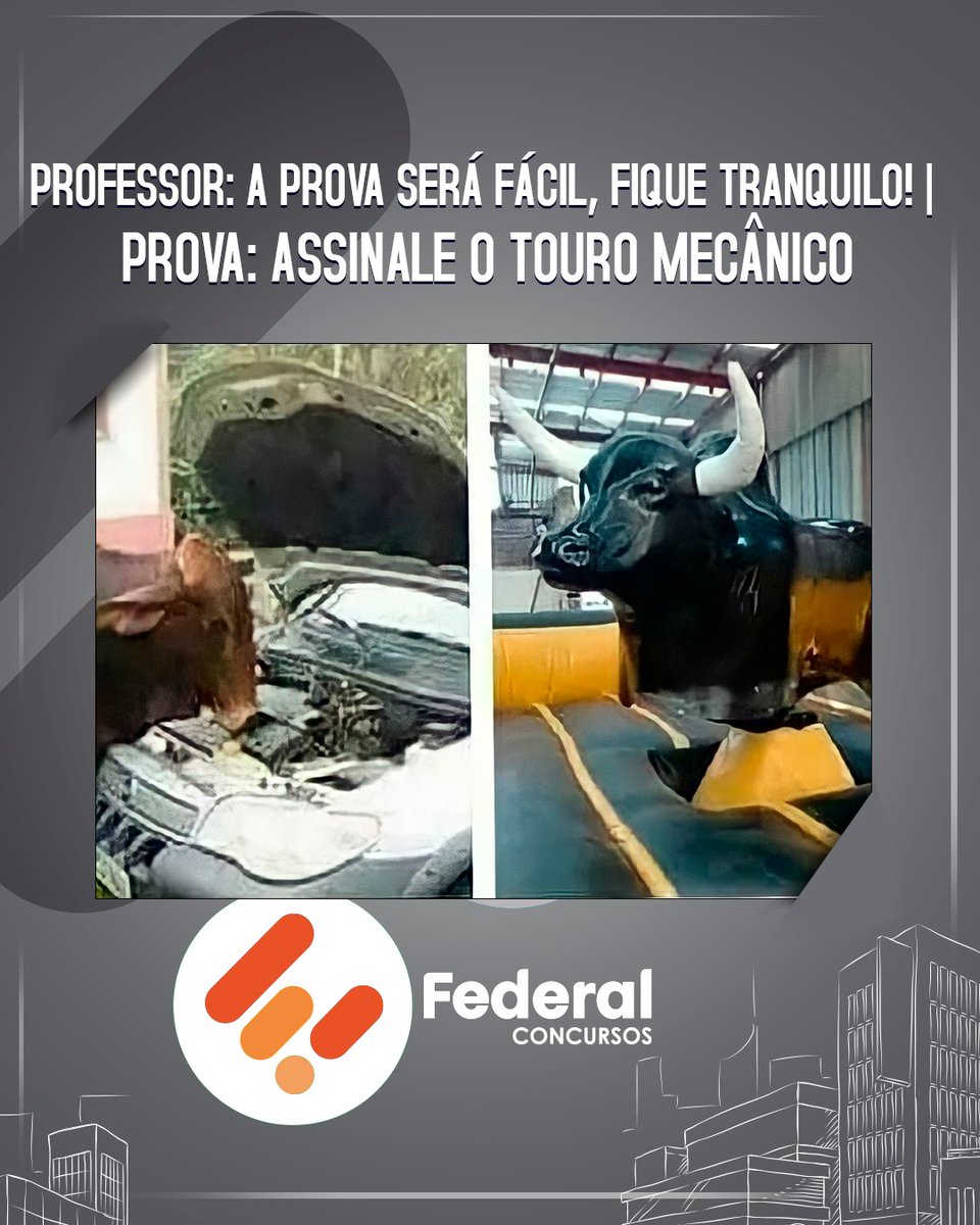 Federal_Oficial's tweet photo. Está preparado para assinalar o touro mecânico no dia 28? Sabemos que teve uma galerinha que já teve que dizer se colher é verbo ou substantivo no dia 21 😂 (estou rindo, mas é de nervoso, juro)!

Mas vai dar tudo certo, você vai ver! https://t.co/mQuFCNxpfX
