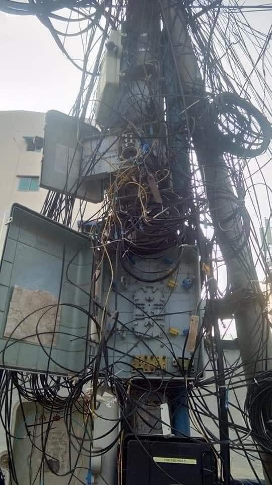 kotoeymb's tweet photo. Photo evidence of the destructive terrorists Military. They cut the internet cables from the street light lamp post and took the internet fiber boxes.  25.03.21 Thuwana #WhatIsHappeningInMyanmar #myanmarpolicebrutalities https://t.co/KM7Rl1mh2x