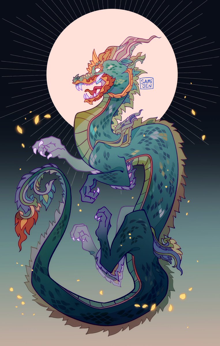 sami_jen's tweet image. Naga with legs? There's actually a Thai creature like that called a Hayra 🐉

(more in replies ↓)