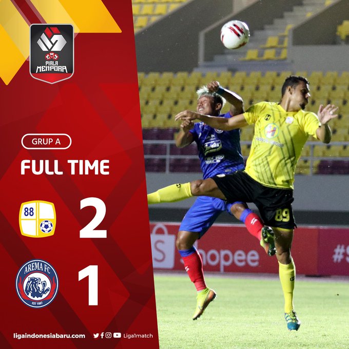 Skor akhir Barito Putera 2-1 Arema FC