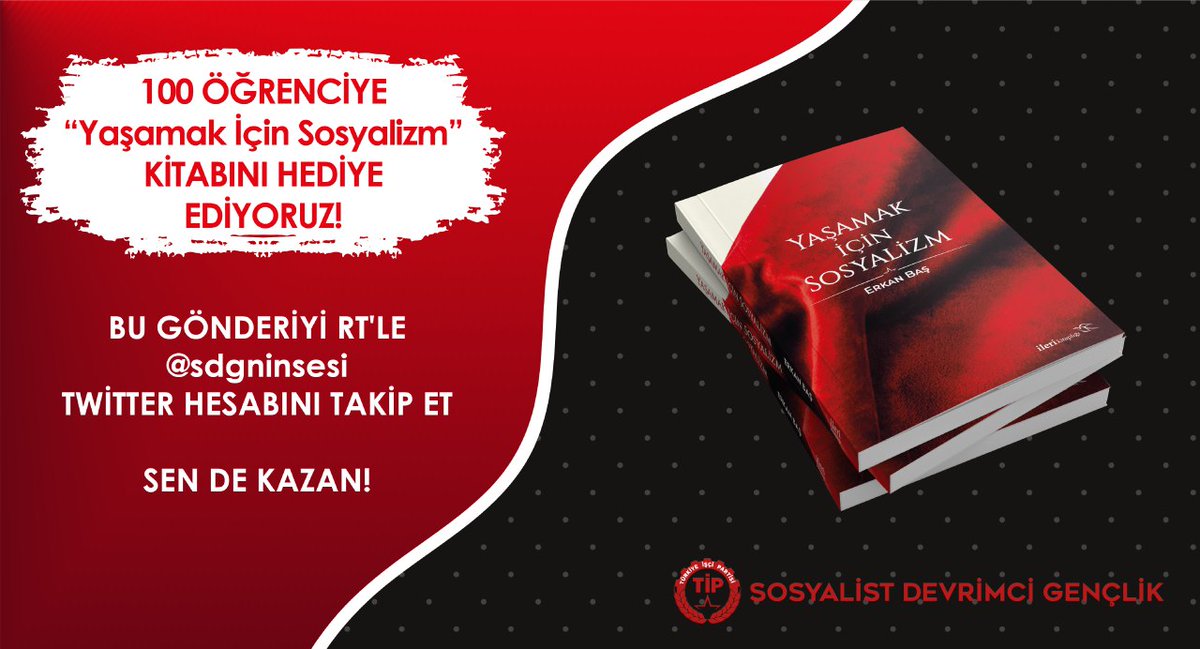 ÇEKİLİŞ | #YaşamakİçinSosyalizm

100 öğrenciye TİP Genel Başkanı Erkan Baş'ın (<a href="/erkbas/">Erkan BAŞ</a>) Yaşamak İçin Sosyalizm kitabını hediye ediyoruz!

Yapman gerekenler:
1️⃣ Bu gönderiyi RTle
2️⃣ Sayfamızı takip et

Çekilişin sonuçlarını önümüzdeki günlerde açıklayacağız.
Hep birlikte okuyalım!