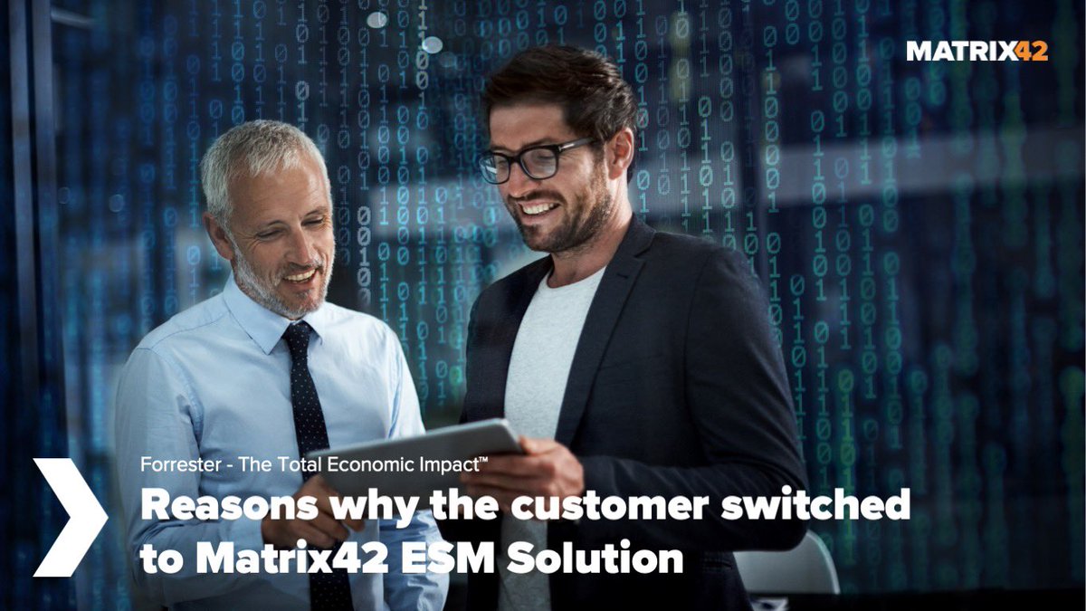 Matrix42_global's tweet photo. The reasons why the customer switched to #Matrix42ESM solution β‘οΈ Swipe β‘οΈ ! The goal was to find a solution that better met the customer's needs in terms of speed and flexibility. When is your switch coming up? π Click here for the full study: https://t.co/p9E5Bqte4g #Forrester https://t.co/ha5W2ZUklM