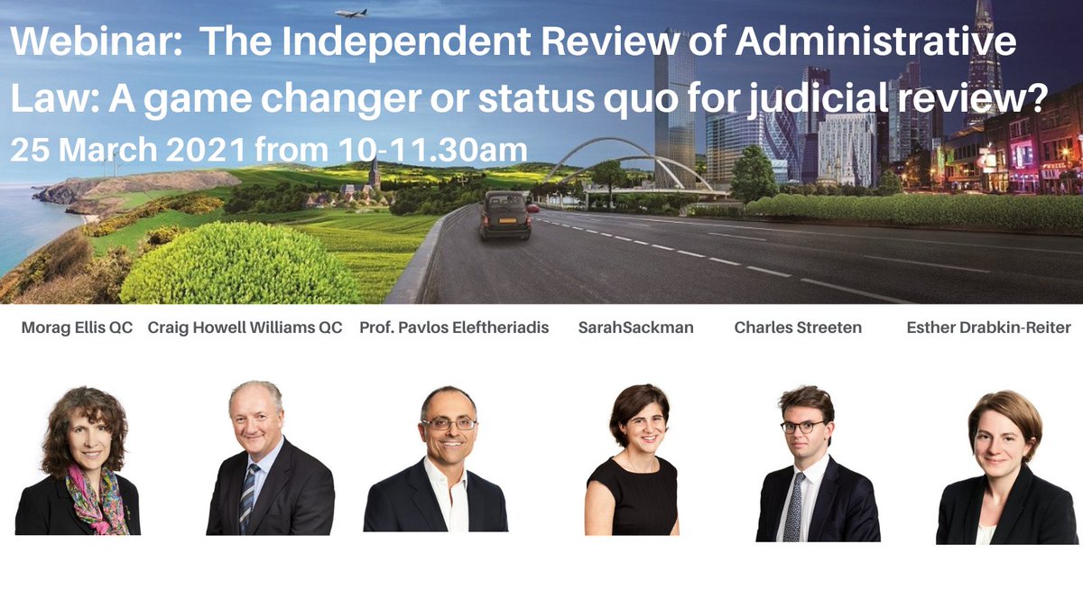 Today's @FTB_law webinar on the Independent Review of Administrative Law starts at 10am. Book a free place here: ftbchambers-co-uk.zoom.us/webinar/regist…
#administrativelaw #judicialreview #barristers