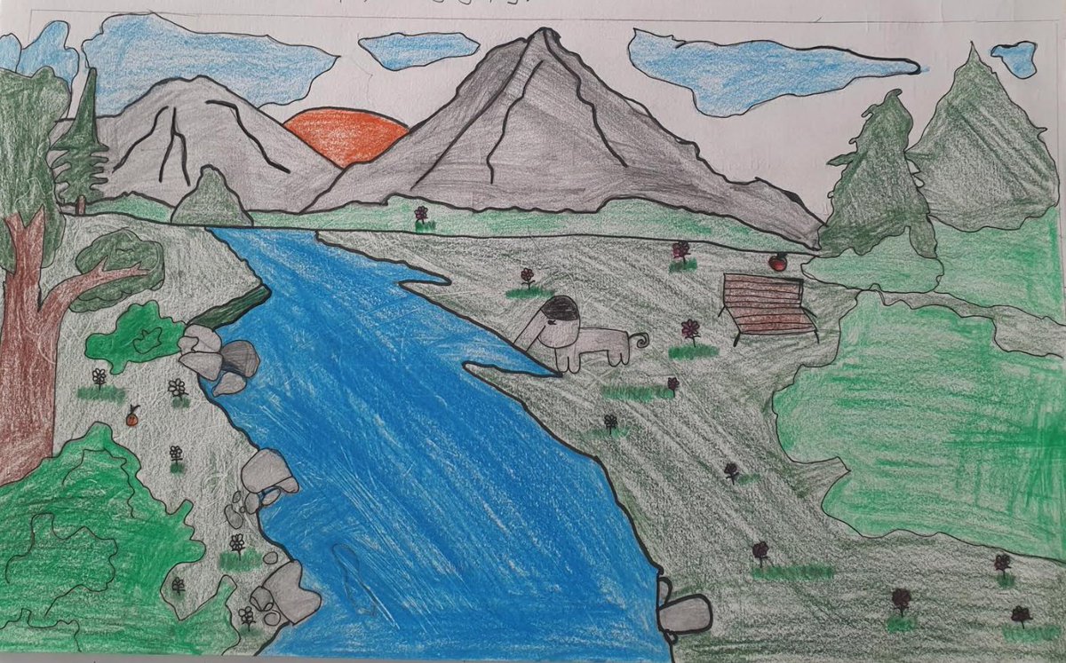 TBSyear5's tweet photo. Year 5's visions for the Bagmati River #bagmatiriver #nepal #art #creativity https://t.co/jedAAuApE9