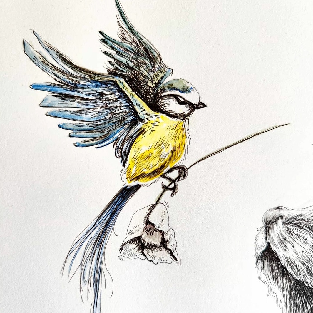 The early bird catches the..... Coffee ☕

#wallart #walldecor #birddrawing #irishartiat #artshare #coffeetime