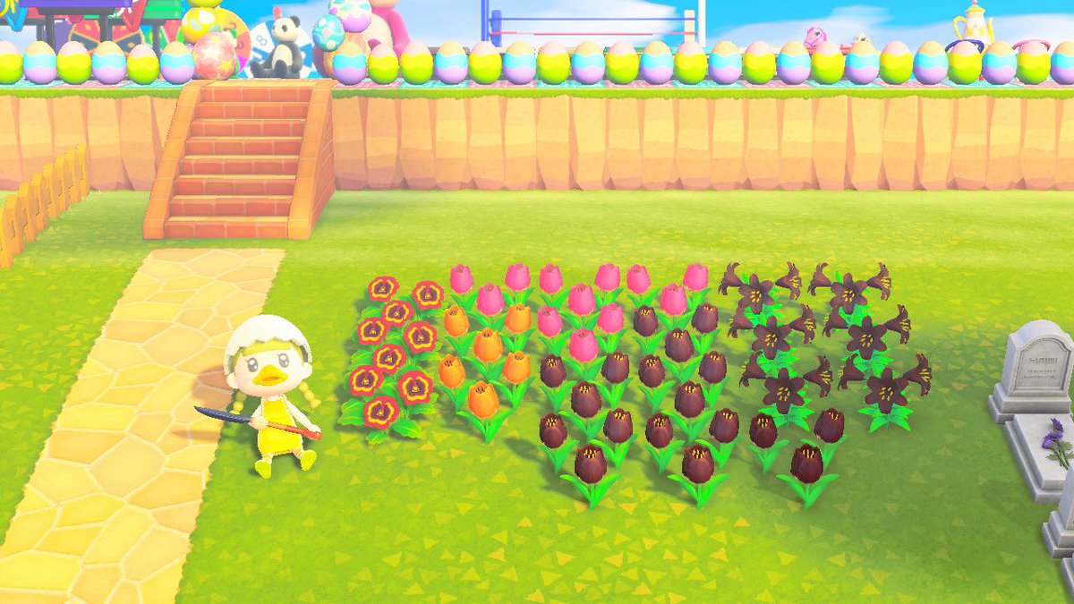 Ricchan あつ森 交配花 譲 写真の交配花欲しい方いらっしゃいませんか 写真にはないですが黒バラもお譲り可能です 求めてる方いらっしゃいましたら植えにいきます チューリップ ピンク4 黒6 オレンジ2 ユリ 黒6 パンジー 赤黄