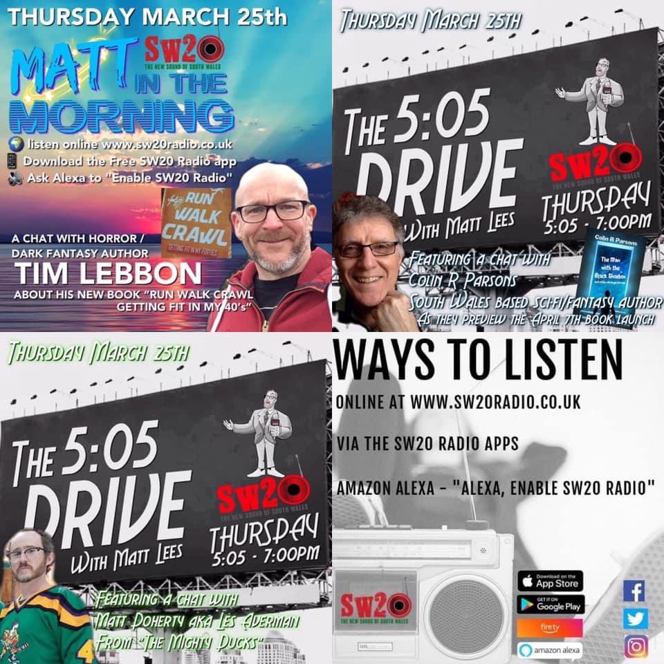 MattHitmanLees's tweet photo. Iโm all over @SW20Radio today! Double Dip of Leesy. Music, games, and wonderful guests!
#Authors @colinrparsons & @timlebbon will be joining me as well as #MattDoherty aka Les Averman! #mightyducks https://t.co/T5ccEn3PWw