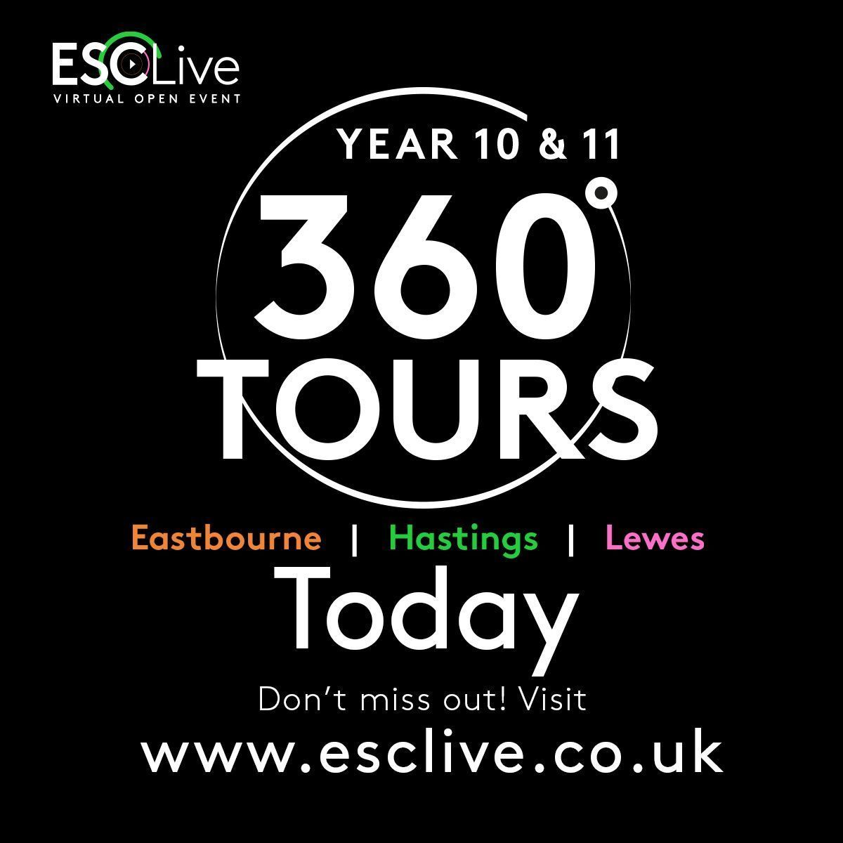 WeAreESCG's tweet photo. It's time for our Year 10 and Year 11 Virtual Open Event!
➡️ https://t.co/drCfP3FfEs
#JoinOurEdYOUcation #ESCLive https://t.co/GQrvz89kSw