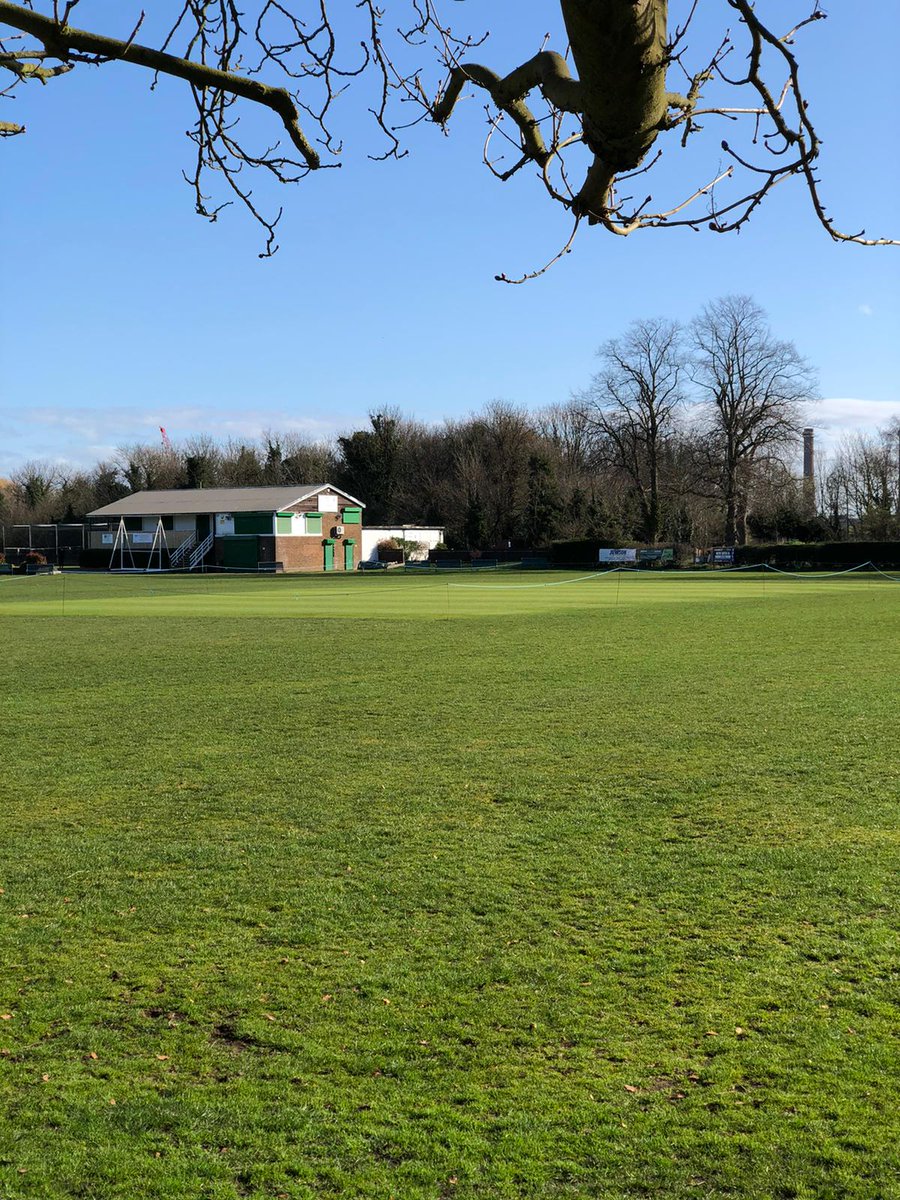 Counting the days until we can get back out there. Credit to <a href="/JMWTurfcare/">JMW Turfcare</a>, it looks great! #cricket #wisemen #beddington