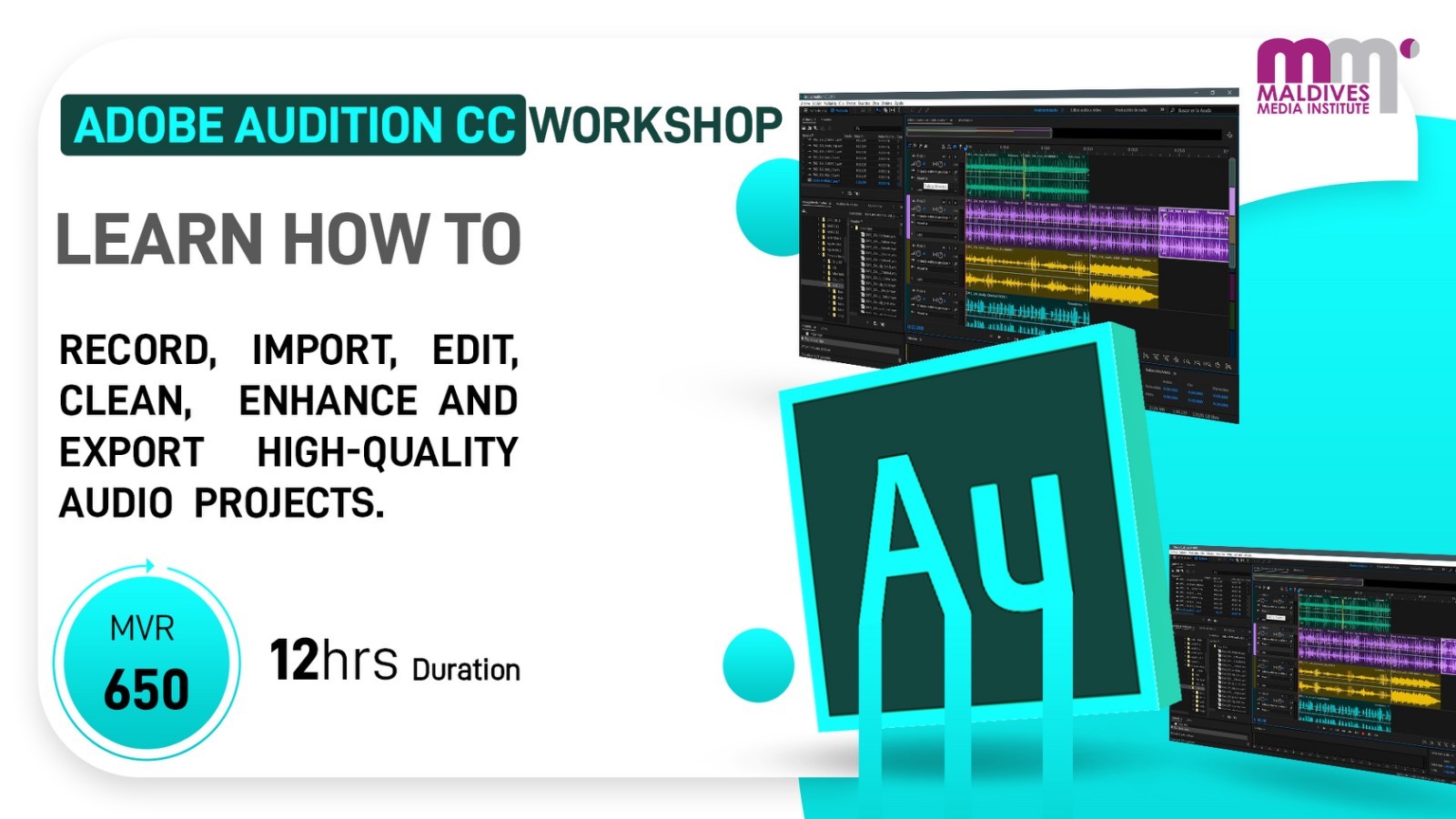 Maldives Media Institute в Twitter: „Adobe Audition CC Workshop will be  conducted online. For more information call us at 3000340 Apply now using  the below link: /zNkC0aw4cX /wDzbfzidUP“ / Twitter
