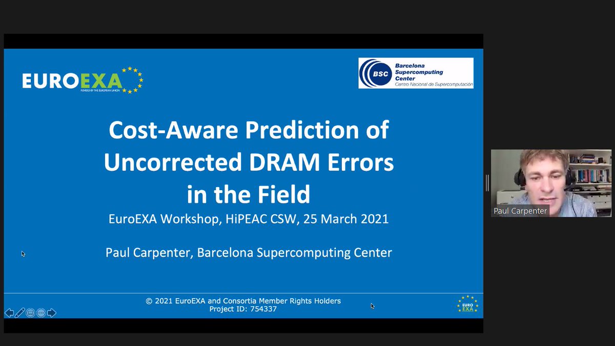 hipeac's tweet image. P. Carpenter from @BSC_CNS starts the #CSWSpring21 presenting resiliency problems on production supercomputers #resilienthpc

hipeac.net/csw/2021/sprin…