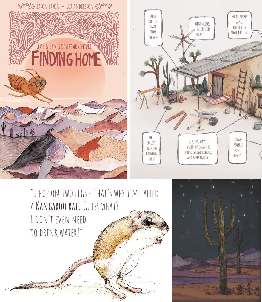JasonMErwin1's tweet photo. Finding Home - an adventure book to introduce children to climate change and wildlife! When their little oasis dries up, Arty and Sam must leave. But, where will they go? Follow the unlikely companions through the rolling desert. Pitfalls await. Will new friends help them? https://t.co/zRTUAEzDhp