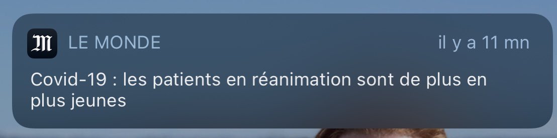 villeplee's tweet photo. @lemondefr “COVID-19 : les patients en réanimation sont de moins en moins vieux” -> La meme information mais avec plus de vérité https://t.co/cq3l6AzzG9