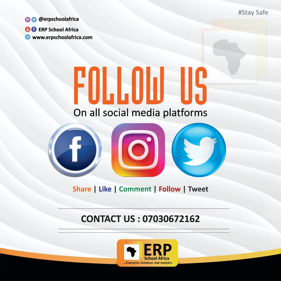 erpschoolafrica's tweet photo. Stay connected with us on Social Media!

Endeavor to follow us on our other Social Media Platforms and keep up to date with our latest services .

Instagram : @erpschoolafrica

Twitter: @erpschoolafrica

Facebook: ERP School Africa
.
.

Don’t forget to share and like our posts. https://t.co/0LN5IEstQ5