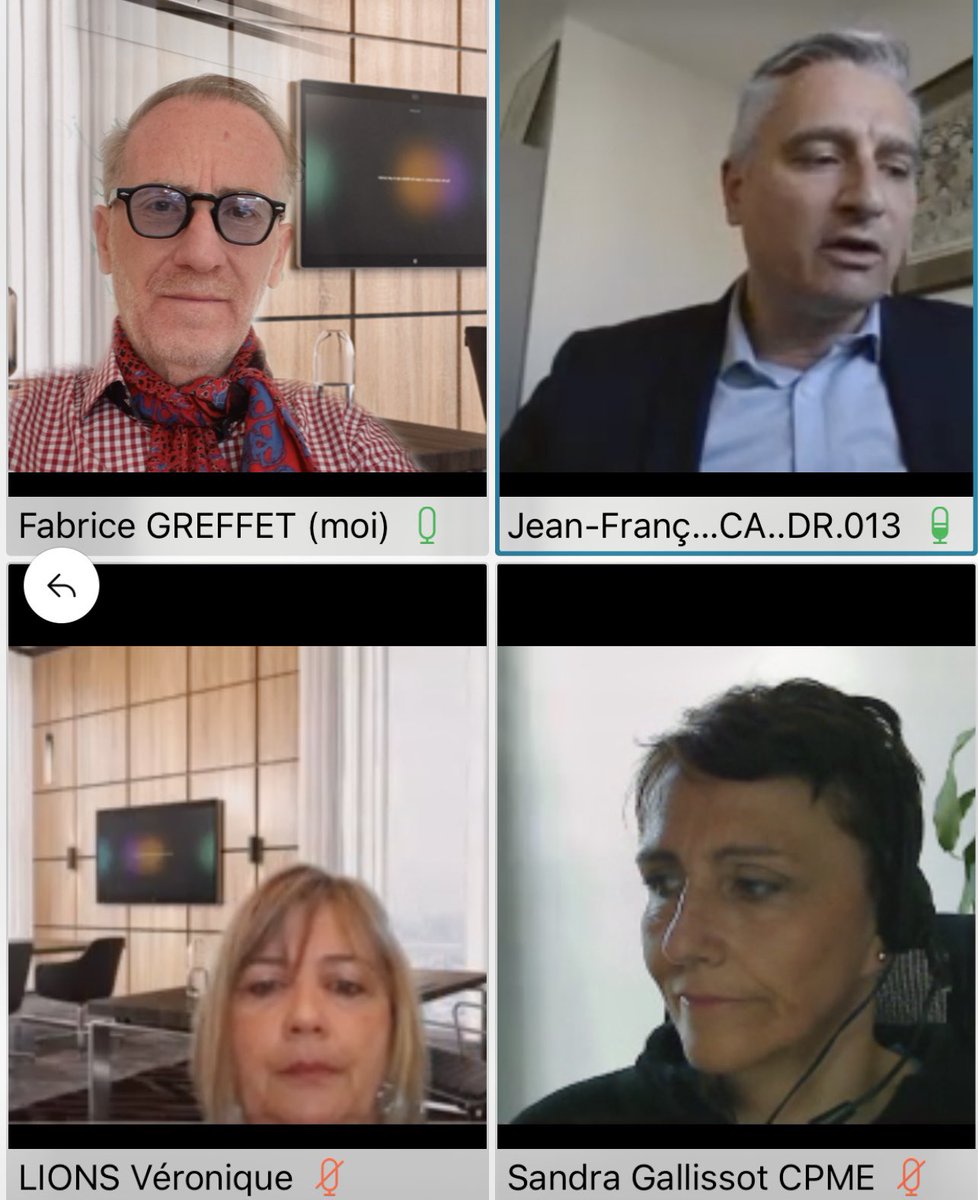 fabricegreffet's tweet photo. 🖥 [Live] #CROCT Exceptionnel #Direccte_PACA #CARSAT_PACA Partenaires Sociaux   Président #JeanFrançoisDalvai VP #thierrysirer &amp; @fabricegreffet @MEDEF_Sud 
Tous impliqués pour la gestion de la crise du #COVID19 #Santé,  #Sécurité #Amélioration #conditionsdetravail #planrégional https://t.co/uax77srv5a
