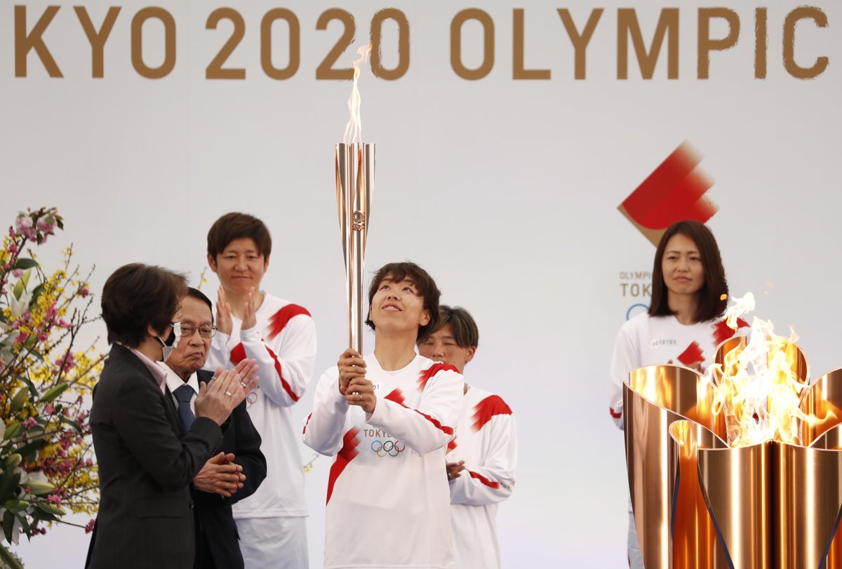 TeamGB's tweet photo. The start of the 121-day journey across Japan to the Olympic Games 🔥

The #OlympicTorchRelay is underway! https://t.co/DfNO8xyVgc