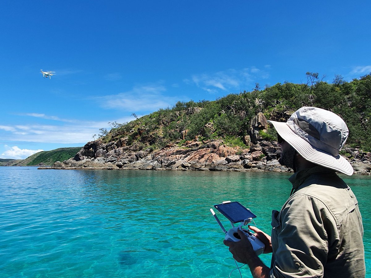 jack_koci's tweet photo. Another tough day in the office surveying coral with drones #GBR @KEJoyce2 @MiaHoogenboom @jcu https://t.co/o5Kevw0uPp