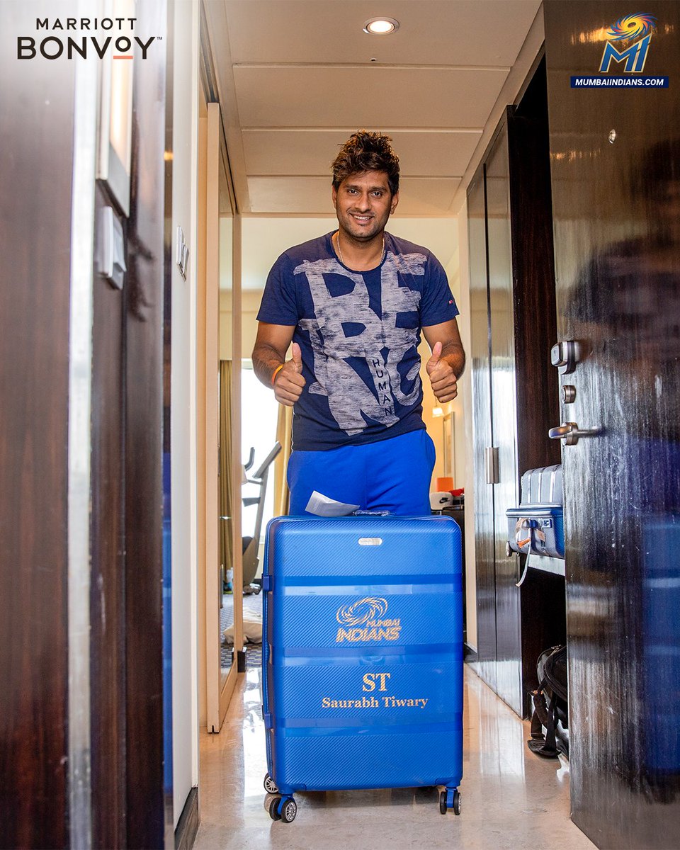 mipaltan's tweet photo. 🧳✅

#OneFamily #MumbaiIndians @ishankishan51 @iamanmolpreet28 @MarriottBonvoy https://t.co/SNDBsoJ5vz