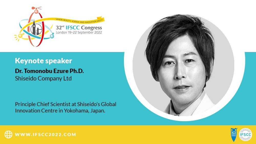 We are delighted to announce that the multi-award-winning Dr Tomonobu Ezure will be joining us as a #keynote speaker at #IFSCCLondon2022. Dr Ezure has won 4 <a href="/IFSCC_Global/">IFSCC Global</a> Congress awards over his impressive career to date. Read his full bio here: tinyurl.com/4ns3e35x