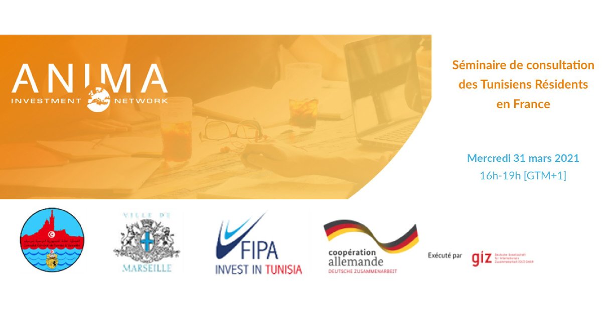 Souhaiteriez-vous vous informer sur les modalités pratiques d’investissement en #Tunisie et connaître des expériences réussies et des opportunités de projet concrets ? Participez au Séminaire de consultation des #TRE en France ! 
buff.ly/3vMiB6N
#investissement #diaspora