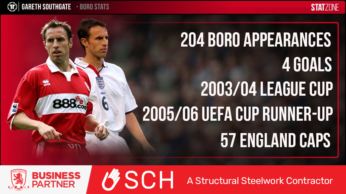 MiddlesbroughSZ's tweet photo. 🙌 @England get their 2022 World Cup Qualification Group Stage underway tonight as they face San Marino. 

We've looked back at England Manager and former #Boro man @GarethSouthgate's time on Teesside. 👇#ENGSMR @SCHSiteServices https://t.co/97WL093AkH