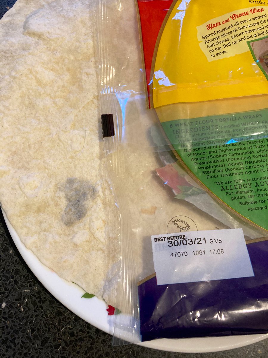 rumbldstiltskin (@rumbldstiltskin) on Twitter photo Hey <a href="/MissionWrapsUK/">Mission Wraps UK</a> what’s this blue-grey stuff in my wrap? Doesn’t look like mould and it seems like it’s actually baked into it. Tried to call customer services but no answer and no email address on your website Hey <a href="/MissionWrapsUK/">Mission Wraps UK</a> what’s this blue-grey stuff in my wrap? Doesn’t look like mould and it seems like it’s actually baked into it. Tried to call customer services but no answer and no email address on your website