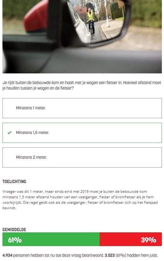 FietsersbondA's tweet photo. Nog maar eens het bewijs dat weinig mensen de wetgeving kennen, als al maar 61% van de mensen die dagelijks met #mobiliteit bezig zijn het juiste antwoord weten.   Bedroevend...
https://t.co/eIQfX76yVX #DeKleineVerkeersquiz https://t.co/v3NZbye0N7